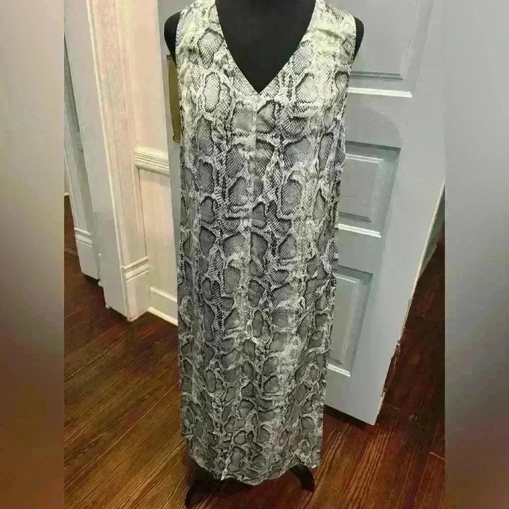 Adore Me Snake Print Sleeveless v neck Slip Dress Size Small